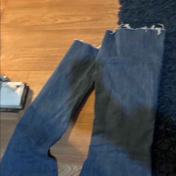 MOTHER Blue Distressed Flare Jeans - Picture 5 of 6
